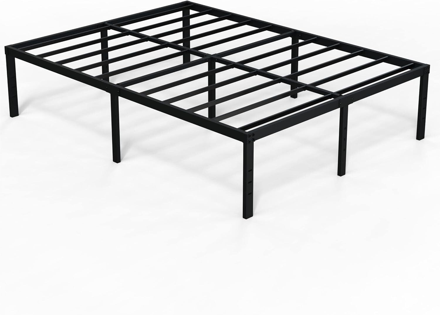 18-Inch Tall Heavy-Duty Metal Bed Frame with Ample Storage - Noise-Free Design