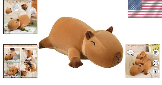 Charming Weighted Capybara Stuffed Animal - A Cozy Companion & Gift 3.74 Lbs