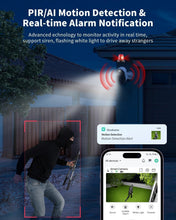 Load image into Gallery viewer, IP66 Weatherproof Wireless Home Security Camera with AI Detection &amp; Night Vision