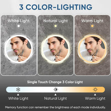 Load image into Gallery viewer, Anti-Fog Heated Shower Mirror with Adjustable Lighting - Perfect for Shaving