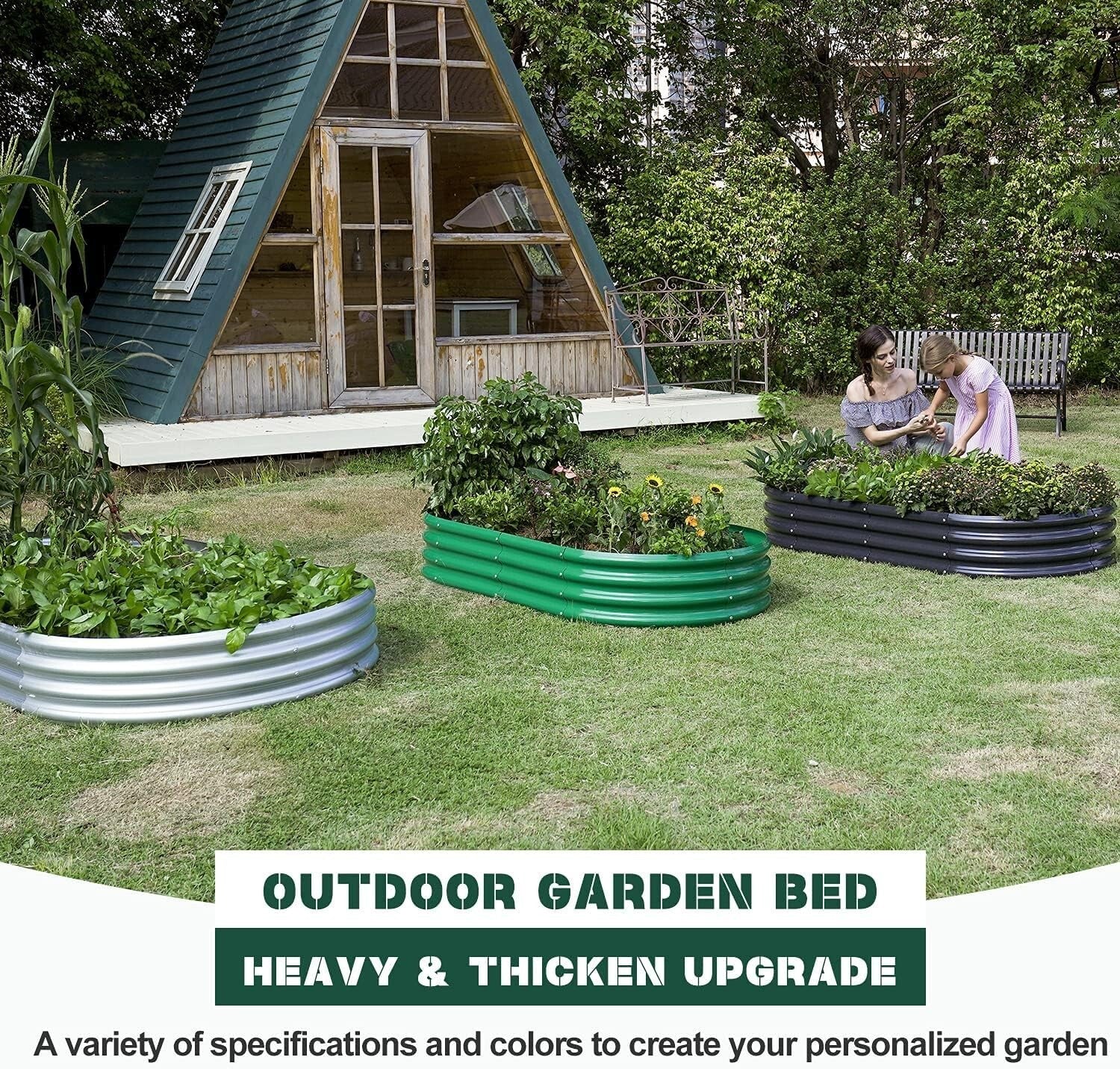 Durable Galvanized Metal Garden Bed Kit - 7 cu ft Capacity for Easy Planting