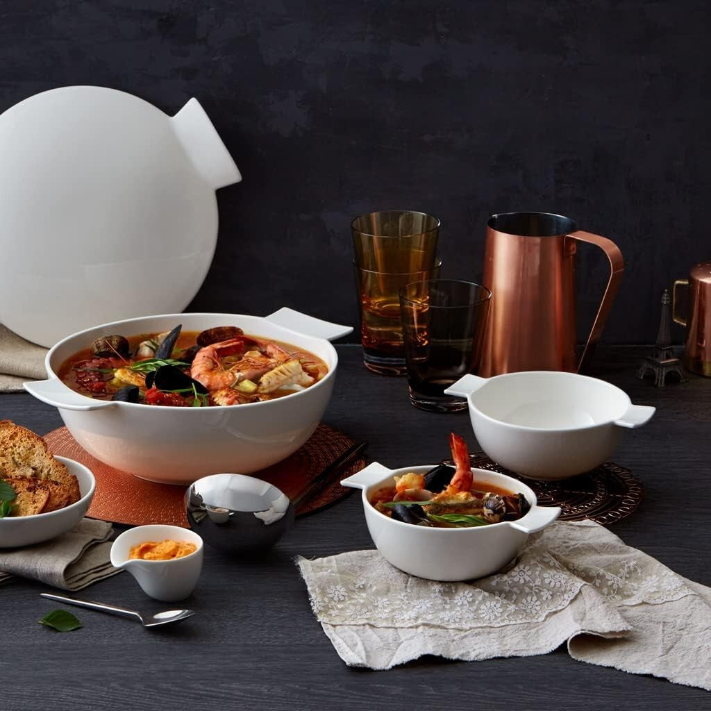 Dishwasher Safe 7-Inch Soup Tureen - Classic White Porcelain for Everyday Use