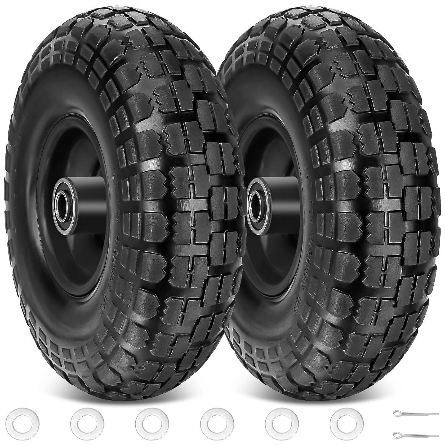 Durable 13" Flat-Free Tires for Dollies & Garden Carts - Heavy Duty Performance