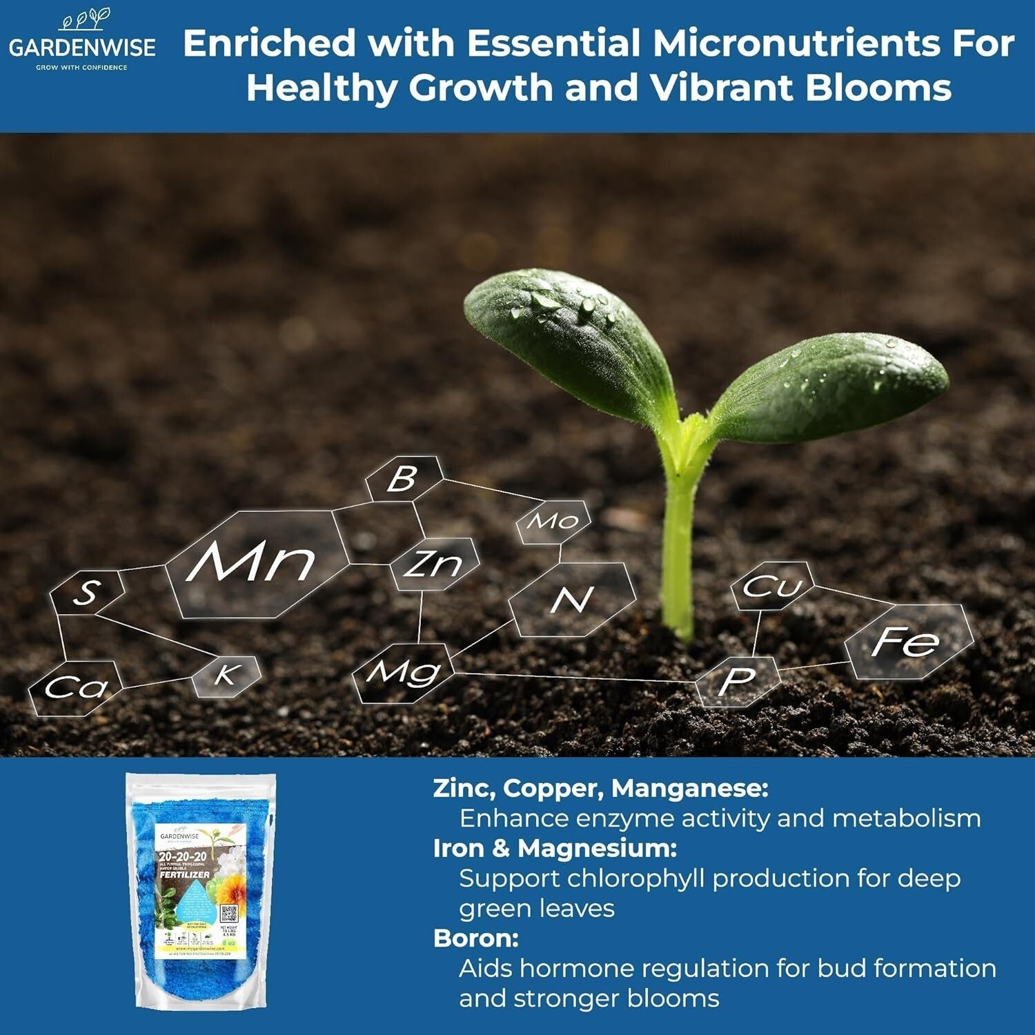 Universal 20-20-20 Water-Soluble Fertilizer - Ideal for All Plants, 4 Quarts