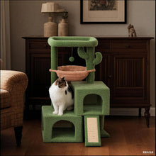 Load image into Gallery viewer, Stylish 37.4" Multi-Level Activity Center with Cozy Cat Condos for Indoor Cats