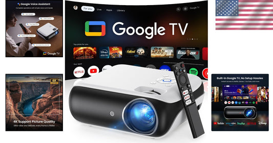 4K UHD Google TV Projector - Immersive Sound, Wide Compatibility & Fast Wi-Fi