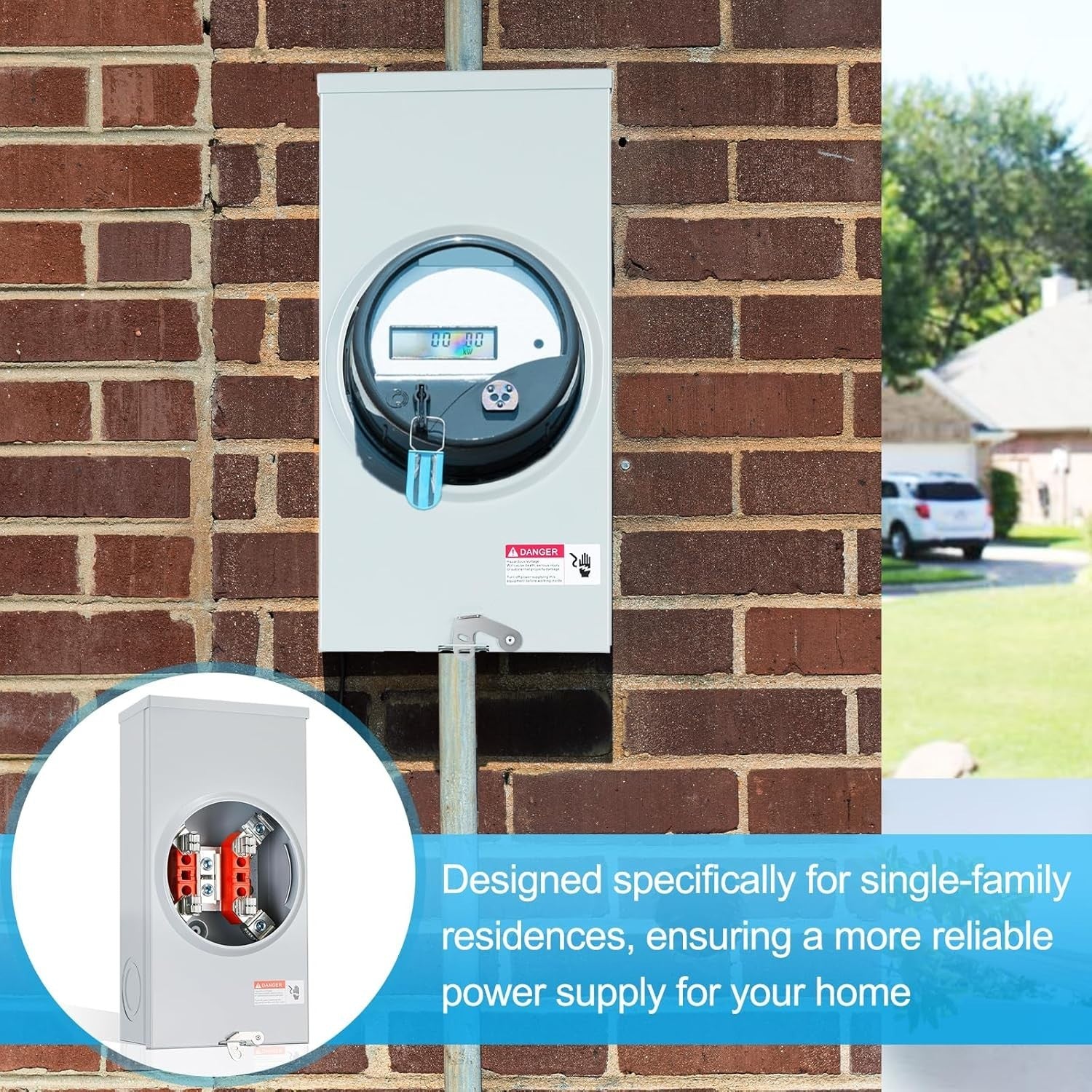 Efficient 200 Amp Meter Socket with Copper Internals for Stable Transmission