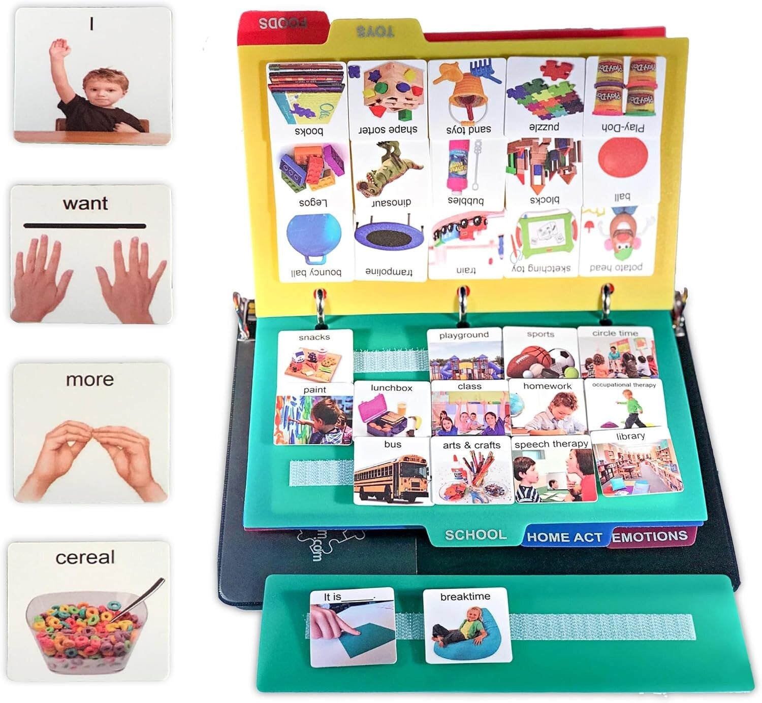 Durable Photo Communication Cards & Binder for Autism - Enhance Language Skills