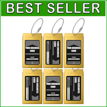Load image into Gallery viewer, Customizable Travel ID Tags - 6 Pack Gold Metal Luggage Tags by TUFFTAAG