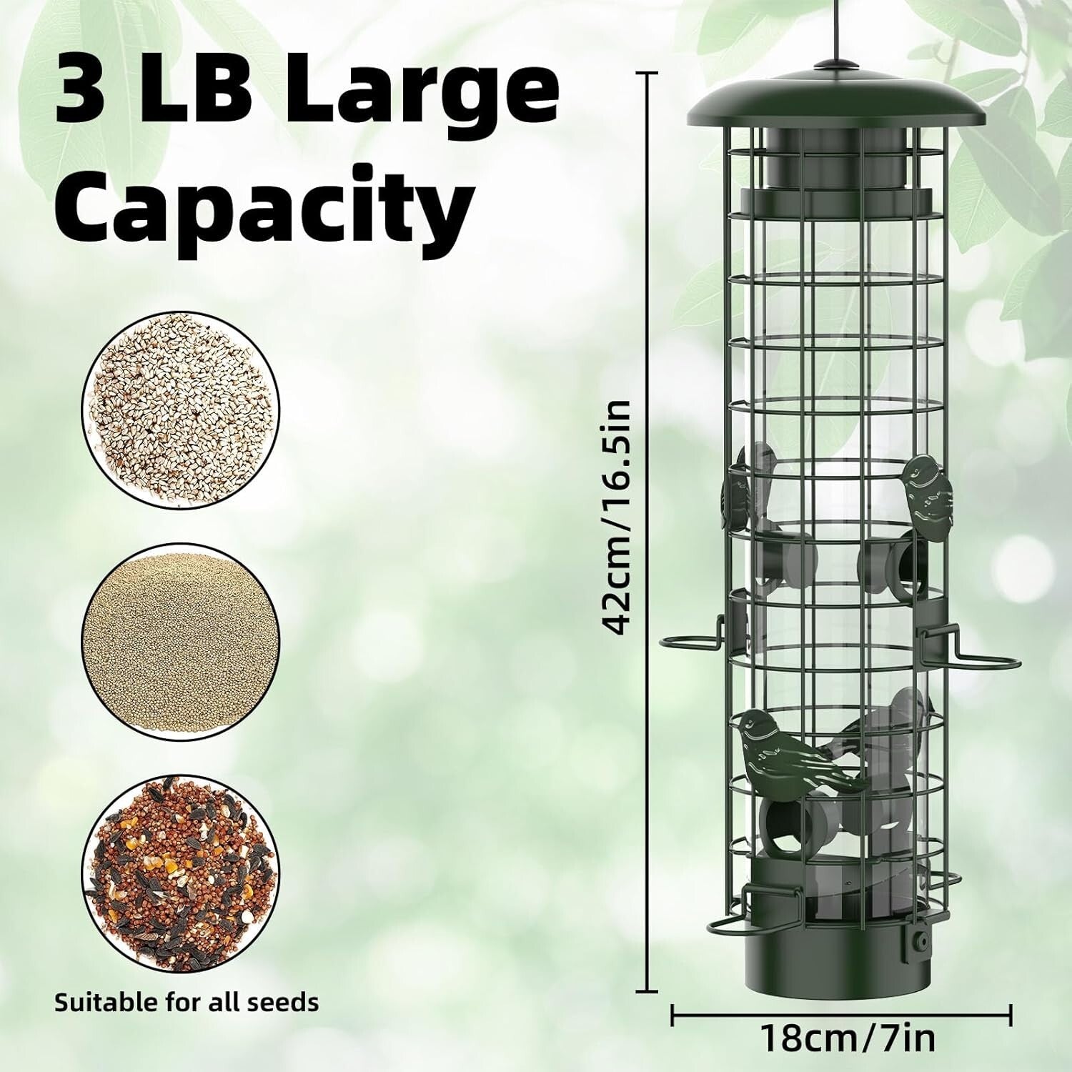 Garden Essential: Squirrel Proof Bird Feeder for Finch, Cardinal & Chickadee