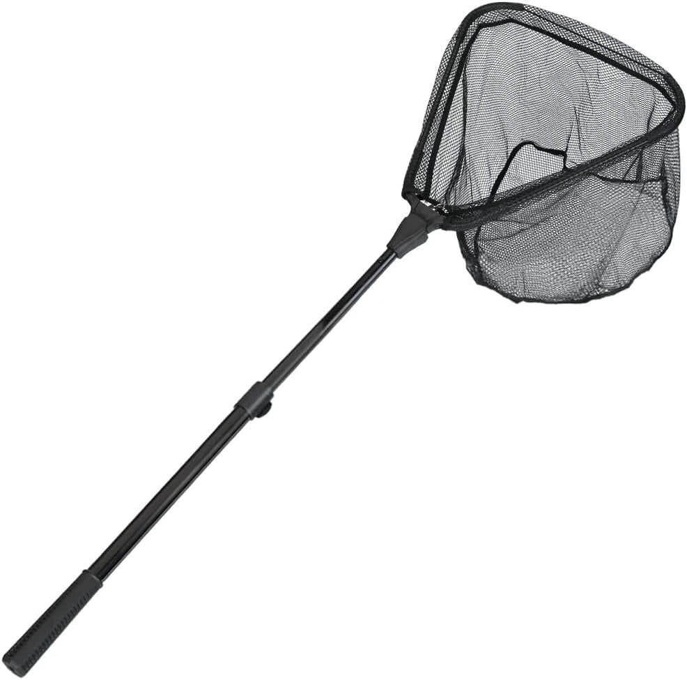 Folding Fishing Net with Triangular Hoop - Perfect for Freshwater & Saltwater