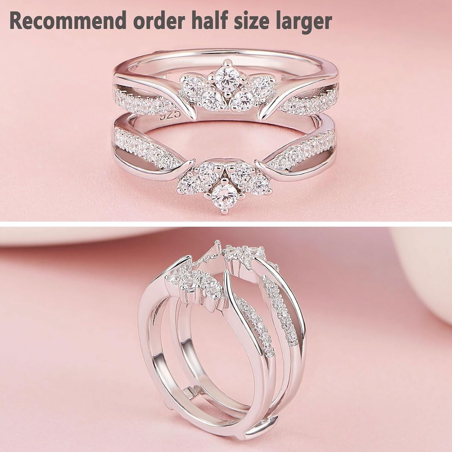 Women’s Stunning Rose Gold Plated Ring Enhancer - Perfect for Engagement Rings