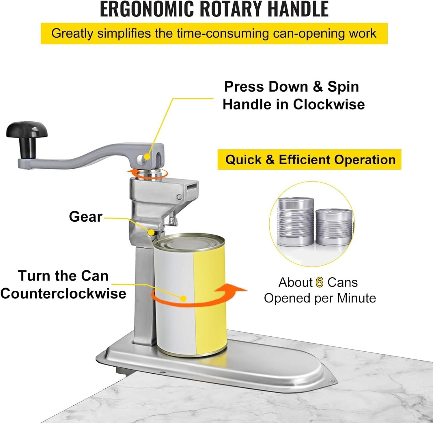 Durable Tabletop Can Opener - 18.9" Stainless Steel for Commercial Kitchens