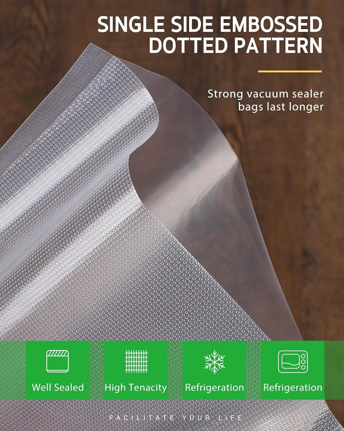 Versatile 10 Pack BPA-Free Vacuum Sealer Bags, Perfect for Meal Prep & Sous Vide