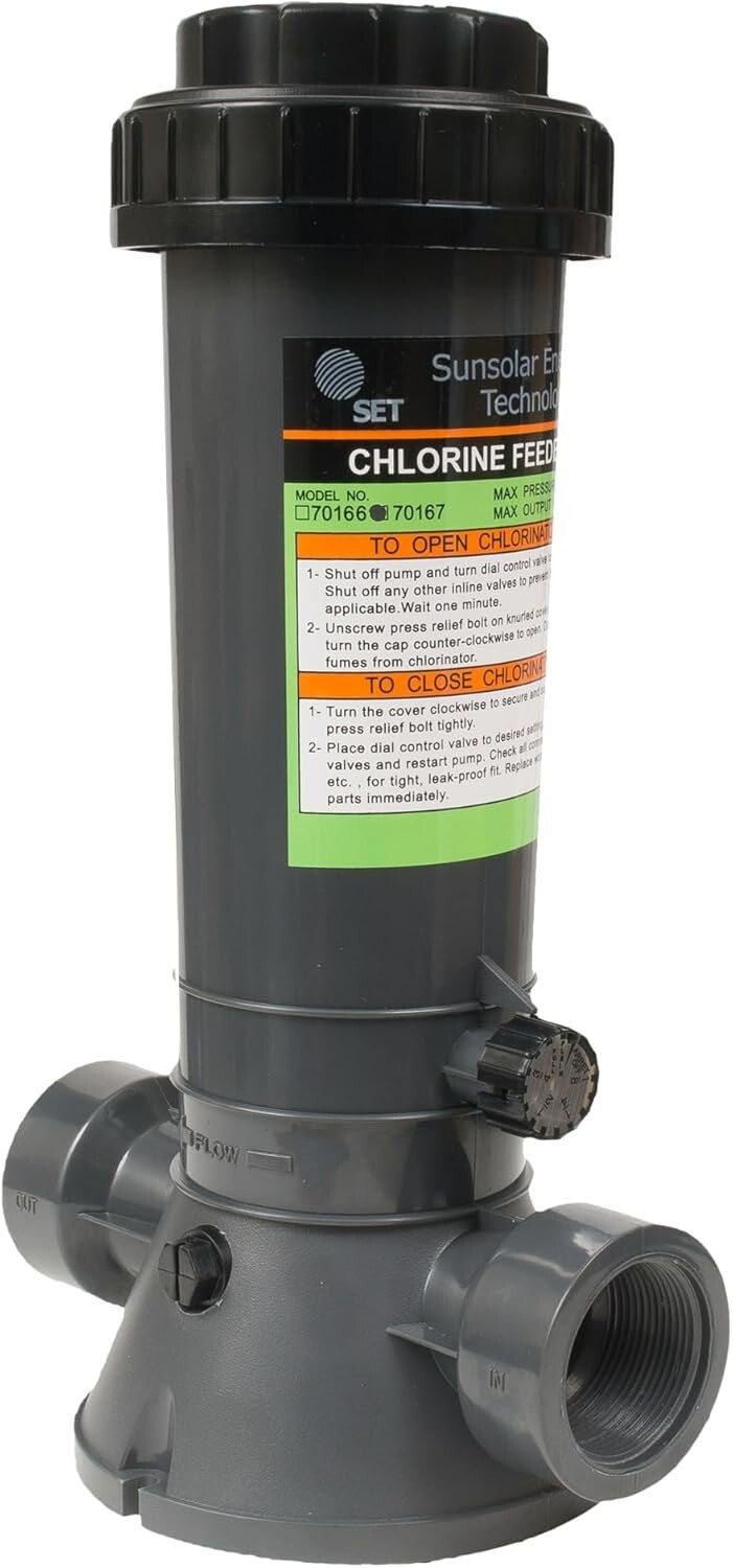 Adjustable Chlorine Dispenser for Easy Pool Maintenance - Fits In-Line Systems