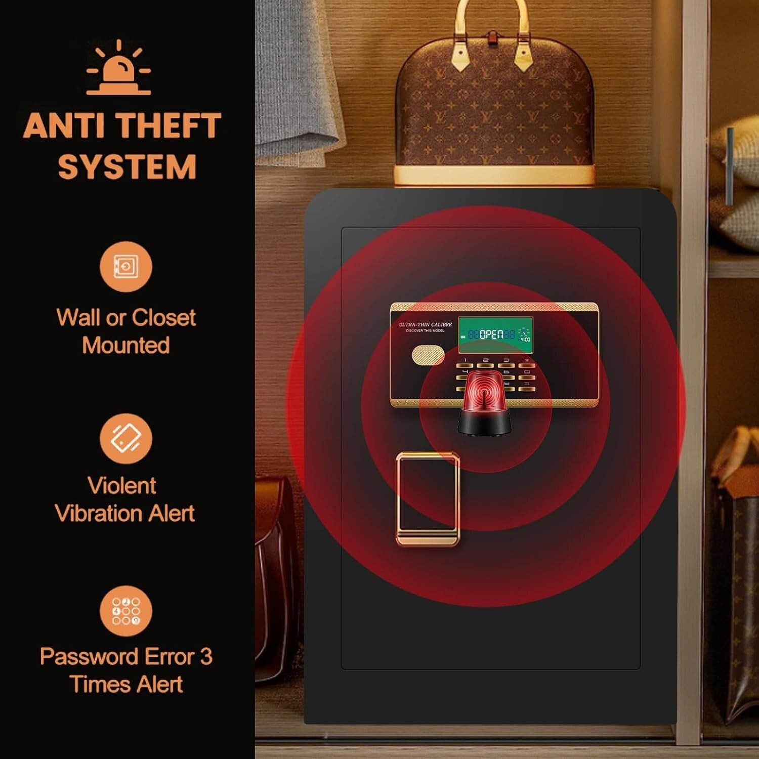 Fireproof Waterproof Home Safe 3.0 Cu ft with Digital Lock & Alarm System