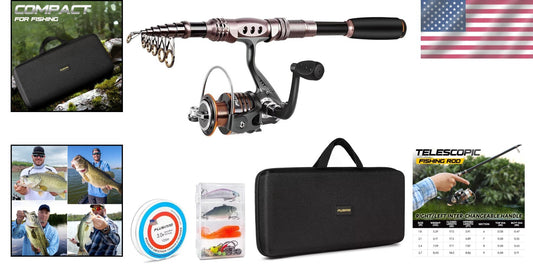 Portable 8.86ft Fishing Rod and Reel Set with Accessories - Ultimate Travel Kit