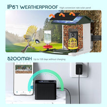 Load image into Gallery viewer, Solar-Powered Bird Feeder Camera with Two-Way Audio and App Alerts for Gardens