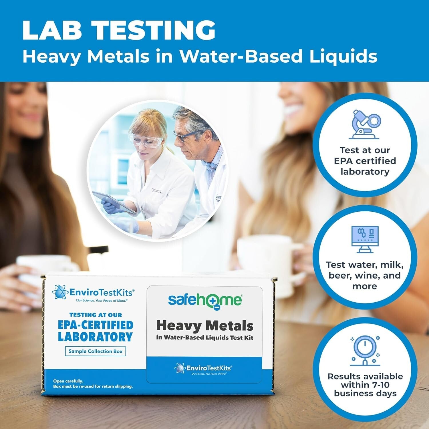 Heavy Metals Water Test Kit – EPA Certified, Tests 10 Liquids with Quick Results