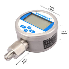 Load image into Gallery viewer, Battery-Powered 3-1/8" Digital Pressure Gauge: 0-5000 psi with LED Backlight