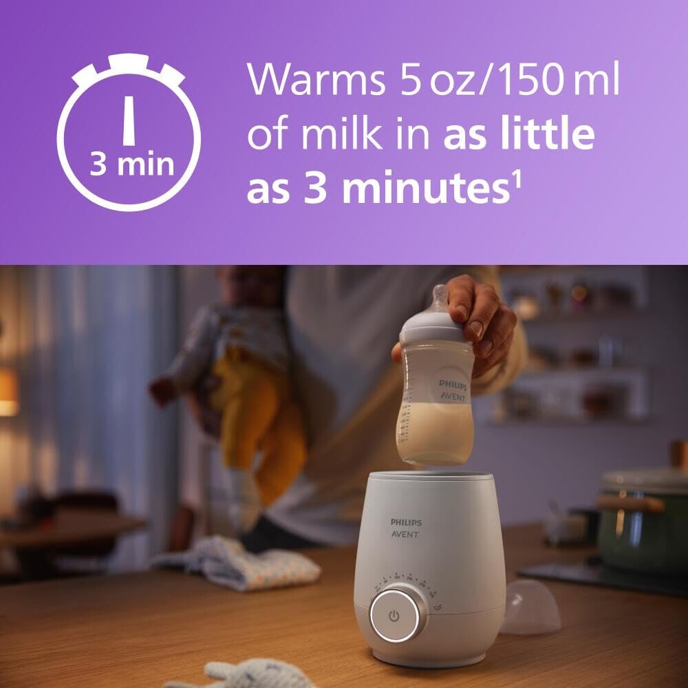 Compact Philips Bottle Warmer - Gentle Heating for Milk & Baby Food in Minutes
