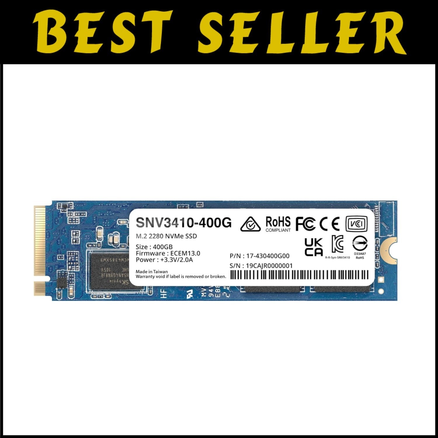 Professional-grade M.2 2280 NVMe SSD - 400GB for Lightning-Fast NAS Performance