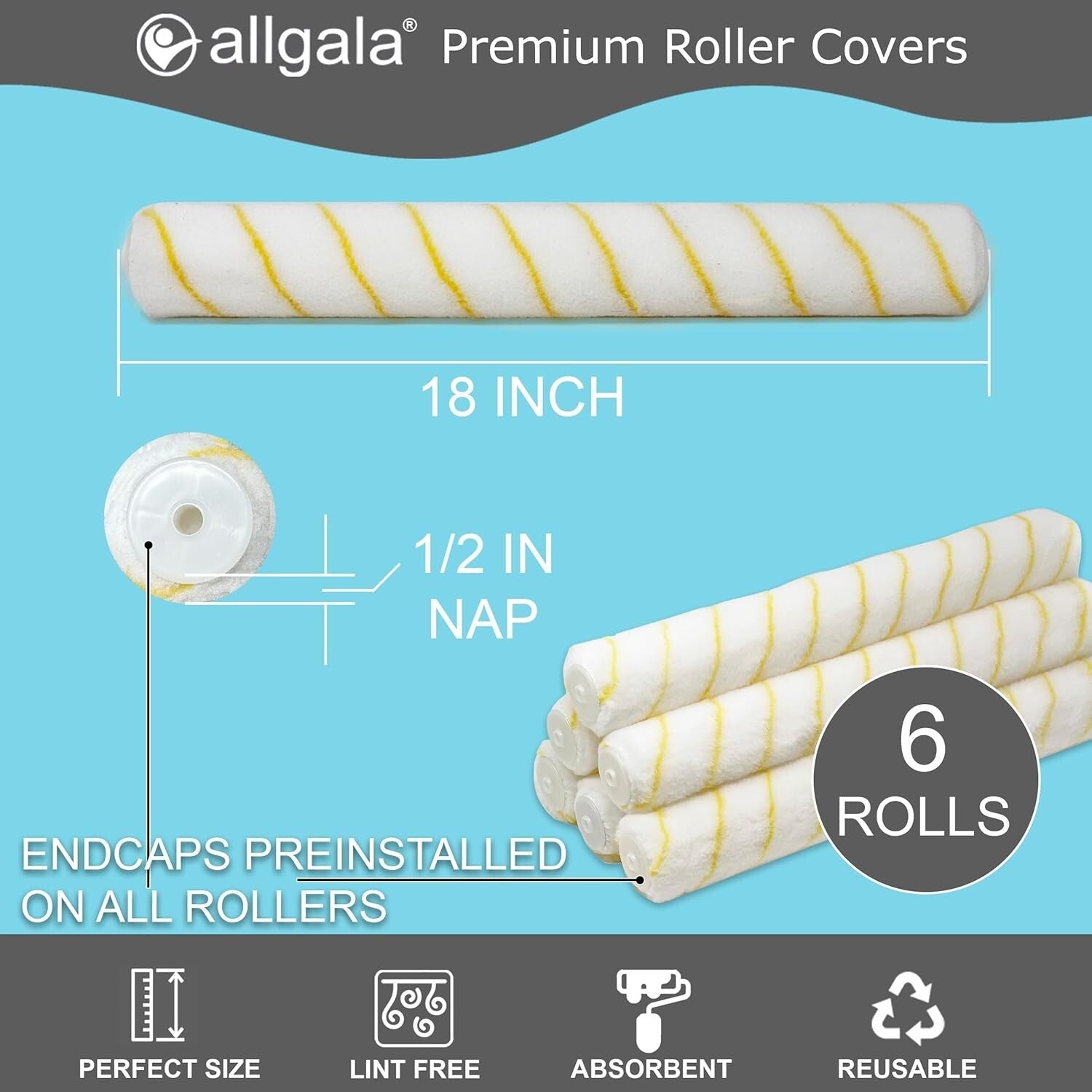Durable 10-Piece 18 Inch Roller Kit - Professional Results for Every Project