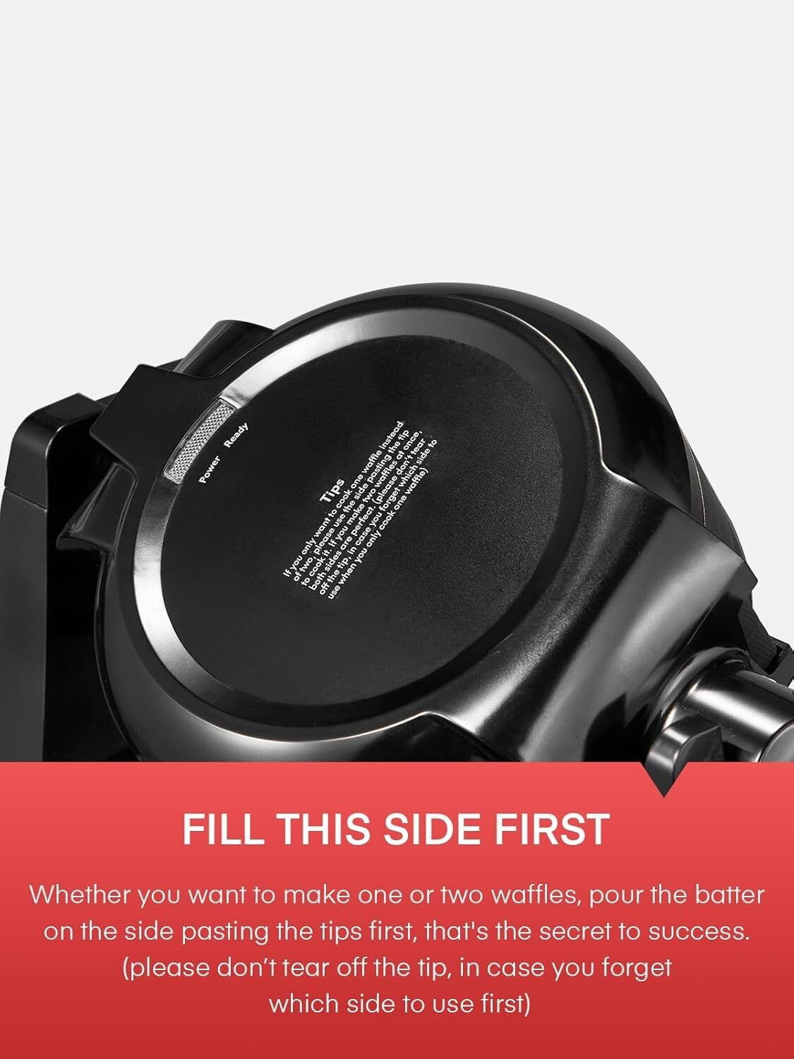 Double-Sided 180° Flip Waffle Maker - Nonstick Plates & Removable Drip Tray