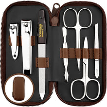 Load image into Gallery viewer, Premium Manicure Set Made in Germany - 7 Tools in Genuine Leather Case