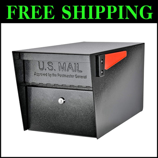 Vandal-Resistant Lockable Mailbox with Baffle Door & Concealed Clip in Black