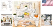 Load image into Gallery viewer, Handmade Wooden Decorative Tiered Trays - Set of 3 for Kitchen &amp; Tabletop