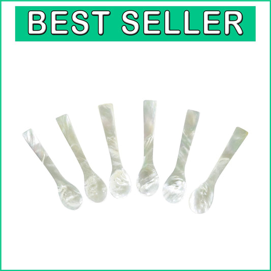 Elegant Handcraft Caviar Spoon Set of 6 - Exquisite 3.5-Inch Shell Design