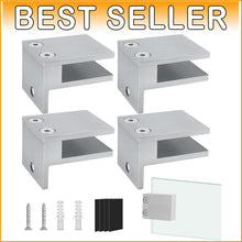 Load image into Gallery viewer, Modern Glass Railing Clamp - Stainless Steel 304 Clips with Rubber Pads, 4 Pack