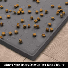 Load image into Gallery viewer, Silicone Dog Food &amp; Bowl Mat - XL 28" x 18" with Non-Slip Edges for All Pets