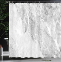 Load image into Gallery viewer, Unique White Grey Marble Pattern Shower Curtain - Modern Fabric Bathroom Style