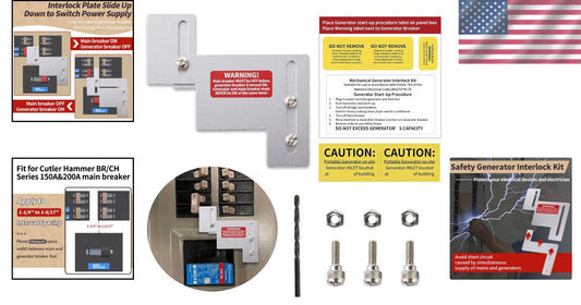 Eaton Cutler Hammer 200 Amp Generator Interlock Kit with Durable Aluminum Plates