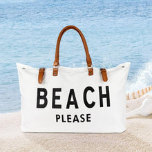 Load image into Gallery viewer, Stylish Waterproof Beach Bag with Vegan Leather Handle - Ideal for Travel &amp; Fun