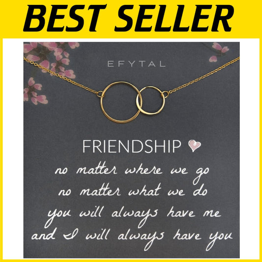 Elegant 2 Circle Friendship Necklace - Sterling Silver & Gold Plated Options