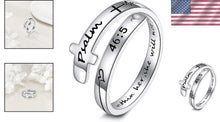 Load image into Gallery viewer, Adjustable Faith Cross Ring in Sterling Silver - Inspirational Jewelry Gift