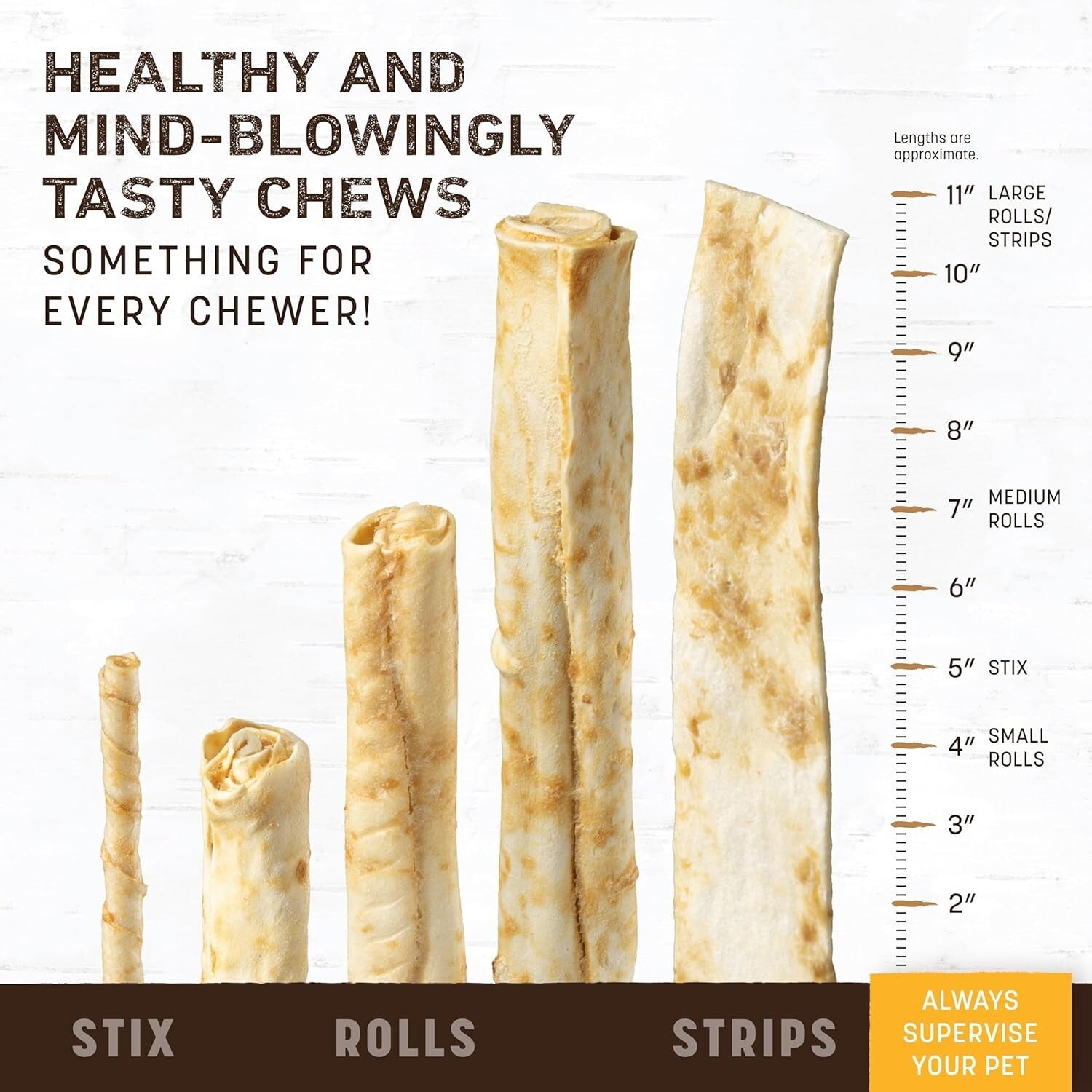 90 Natural Chew Sticks for Small Pets - Peanut Butter Flavor, Gentle on Stomachs