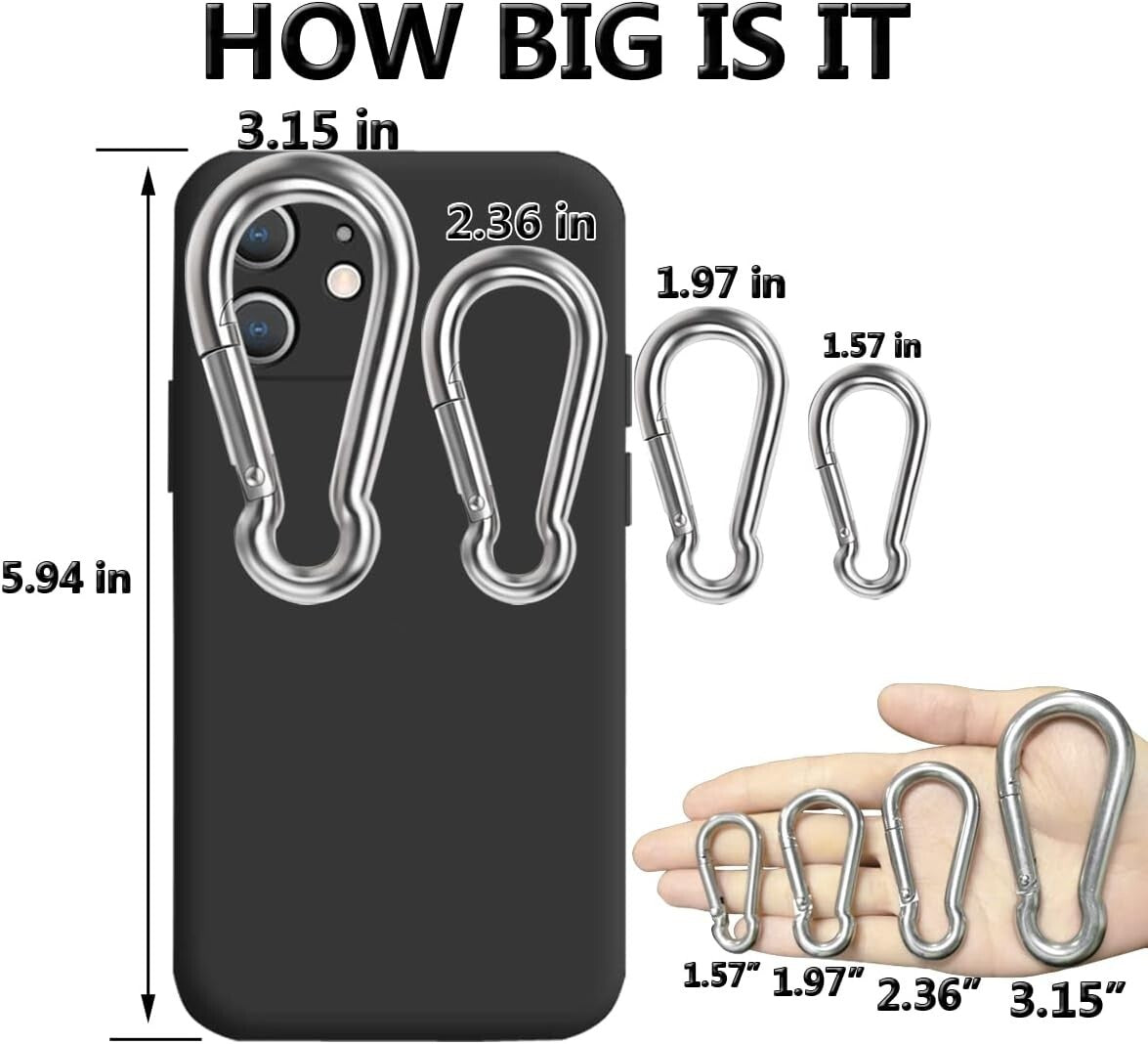 Heavy Duty 24-Pack Spring Snap Hooks - Secure Connectors for Outdoor Adventures