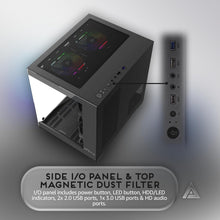 Load image into Gallery viewer, Stylish Prism Micro-ATX Cube Case: 5 ARGB Fans with 366 Modes &amp; Water Cooling