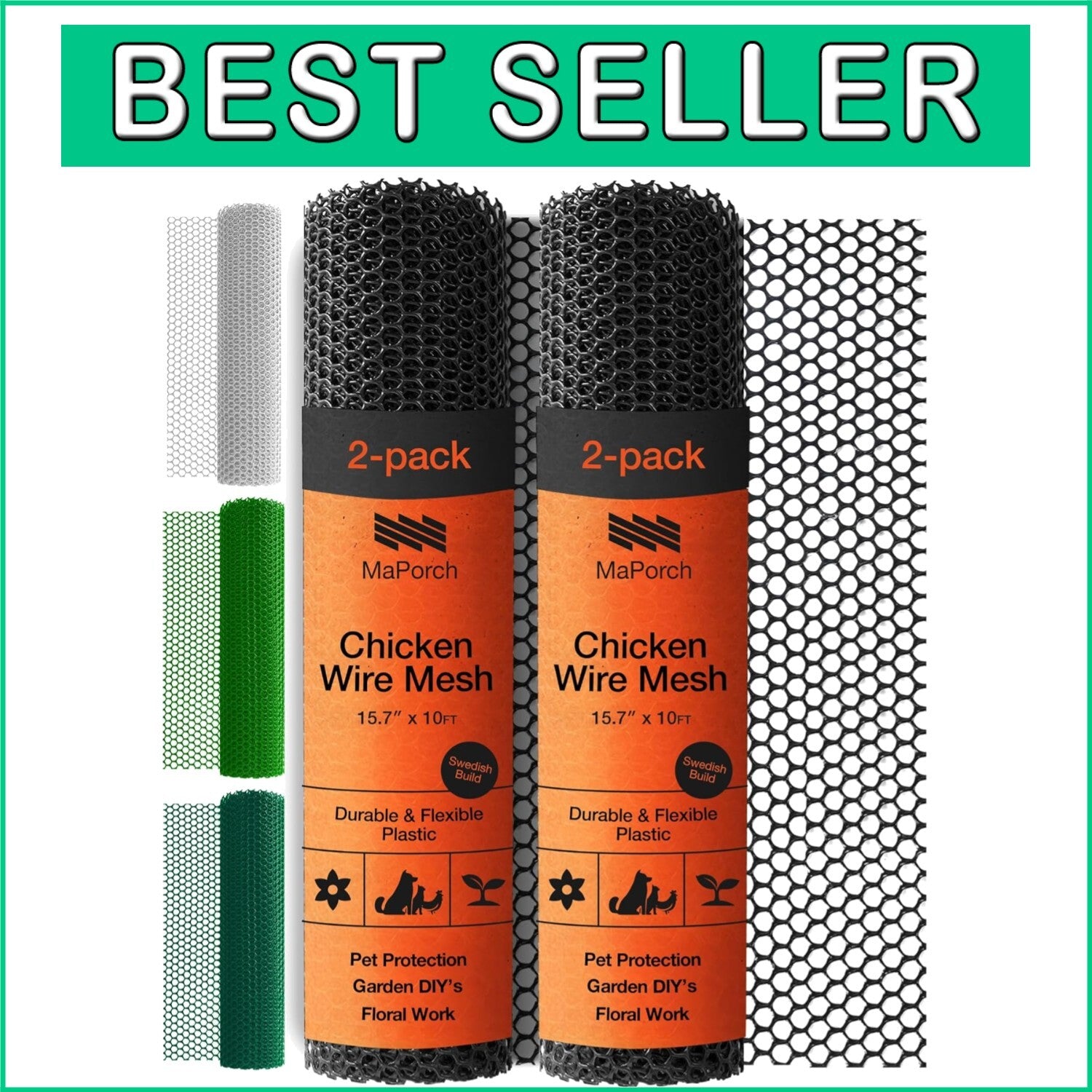 Lightweight 2.29lb Plastic Mesh Fence - Ideal for Balconies & Gardens - 2 Pack