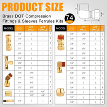 Load image into Gallery viewer, Premium 74-Piece Brass Air Fittings Set for Trucks and Trailers - 300 PSI Rated