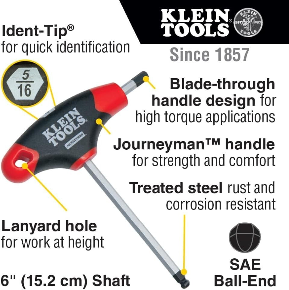 Alloy Steel Ball End Hex Key Set - 6-Inch Blades, 10-Piece Professional Kit