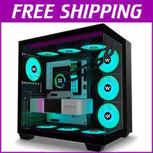 Load image into Gallery viewer, Efficient Mid-Tower Gaming Case: 9 ARGB Fans, Dual Glass, 360mm Radiator Support