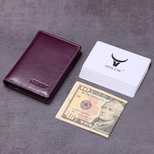 Load image into Gallery viewer, Premium Antiqued Purple Leather Card Case - Compact &amp; Stylish for Networking