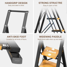Load image into Gallery viewer, 6 Step Lightweight Aluminum Folding Ladder for 12 Ft Ceilings - Safe &amp; Stylish