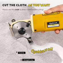 Load image into Gallery viewer, Industrial Electric Rotary Fabric Cutter - Cuts Cloth, Leather &amp; Carpet Smoothly