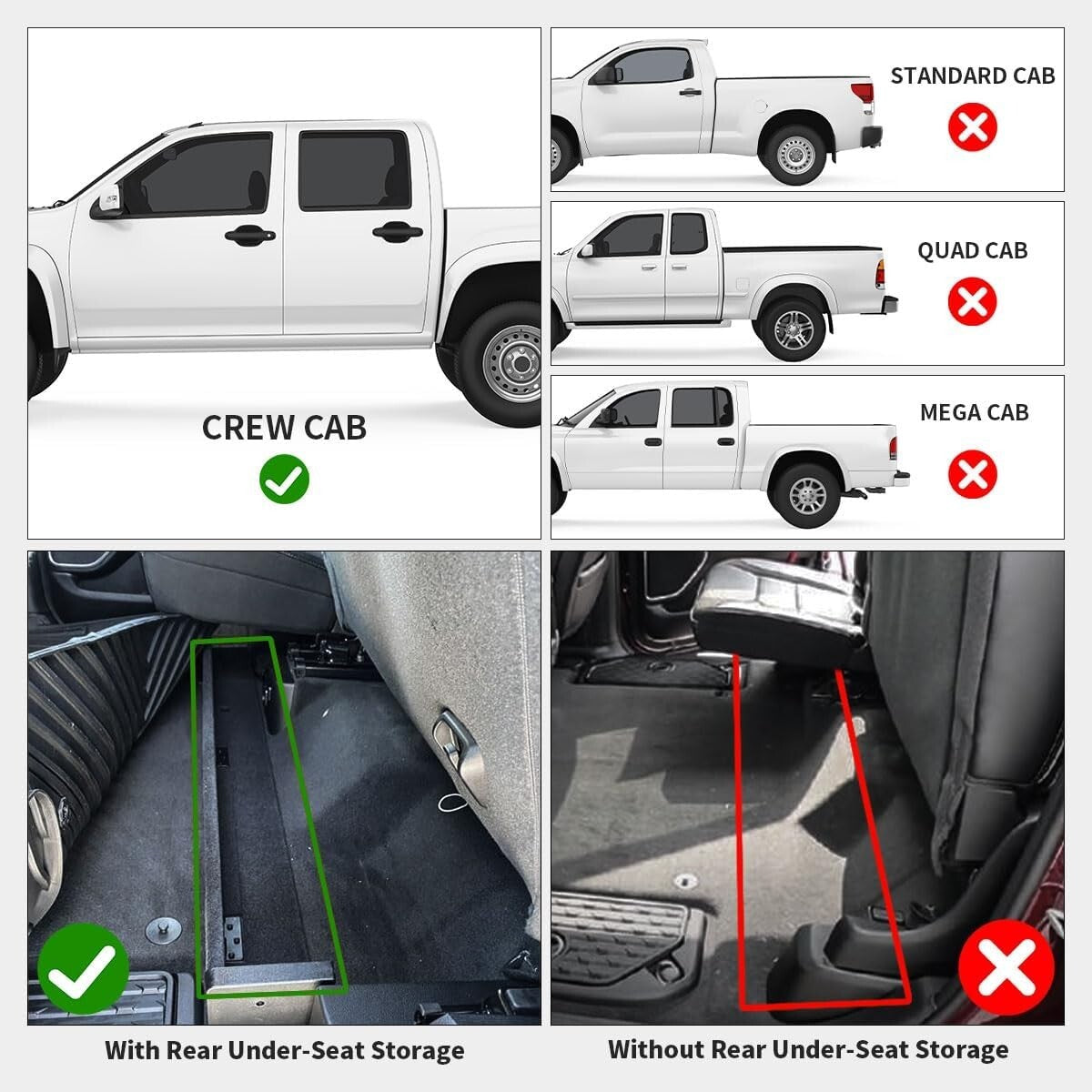 Durable Black Floor Liners for Ram 1500 Crew Cab 2019-2024 with Raised Edges